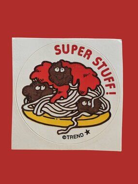 10/$25 Spaghetti "Super Stuff" Scratch & Sniff Retro Sticker